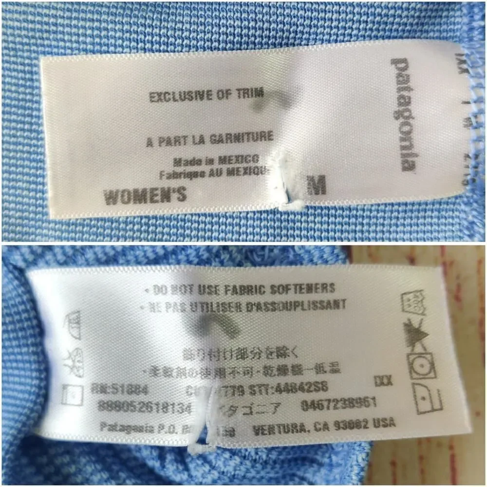 Patagonia blue waffle knit henley short sleeve shirt sz M
